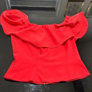 Eliza J Scarlet Off-Shoulder Blouse